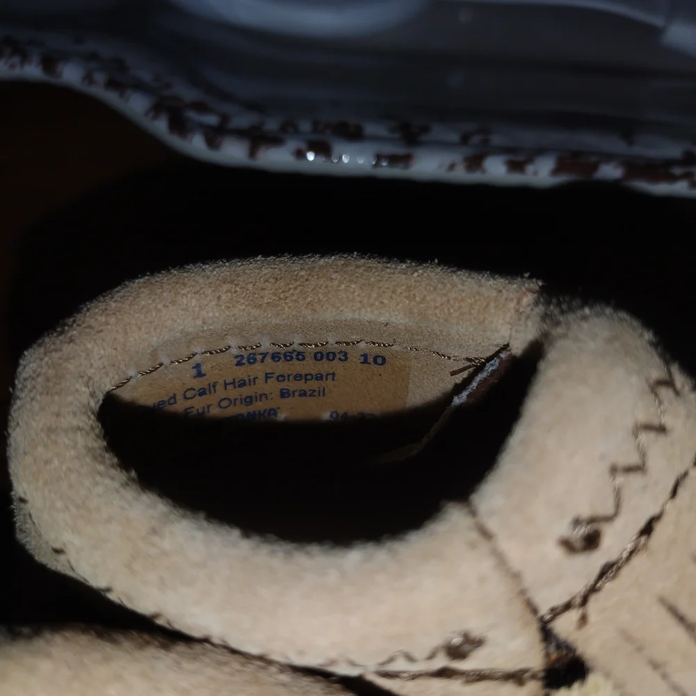 🍼New Minnetonka Real Hair Baby/Toddler Size 1 Moccasins